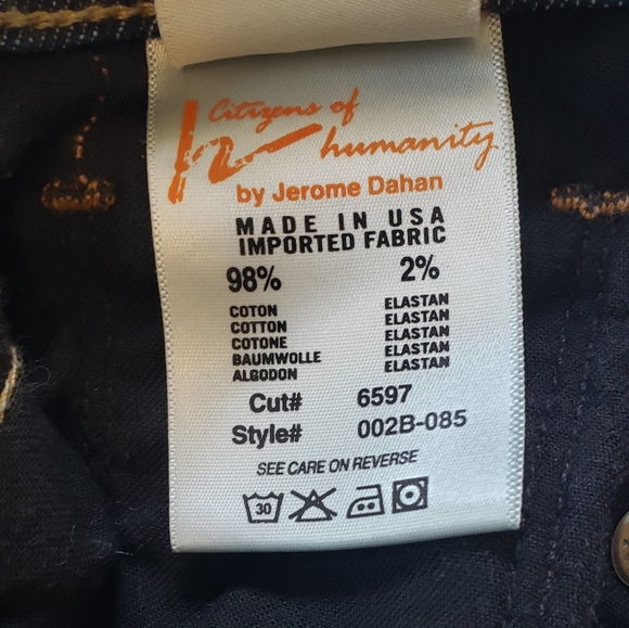 New Citizens of Humanity Ingrid 002 Low Waist Flare Dark Wash Jeans - Picture 12 of 14